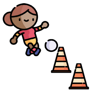 Dribble ball through cones