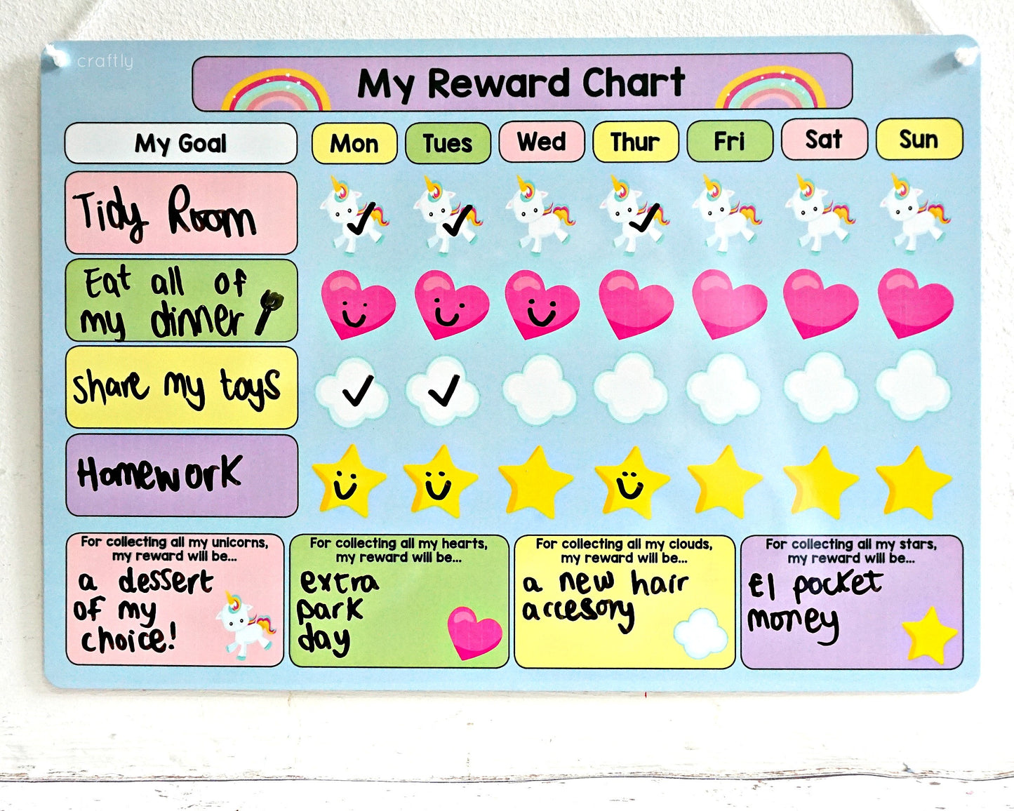 Unicorn Reward Chart Whiteboard
