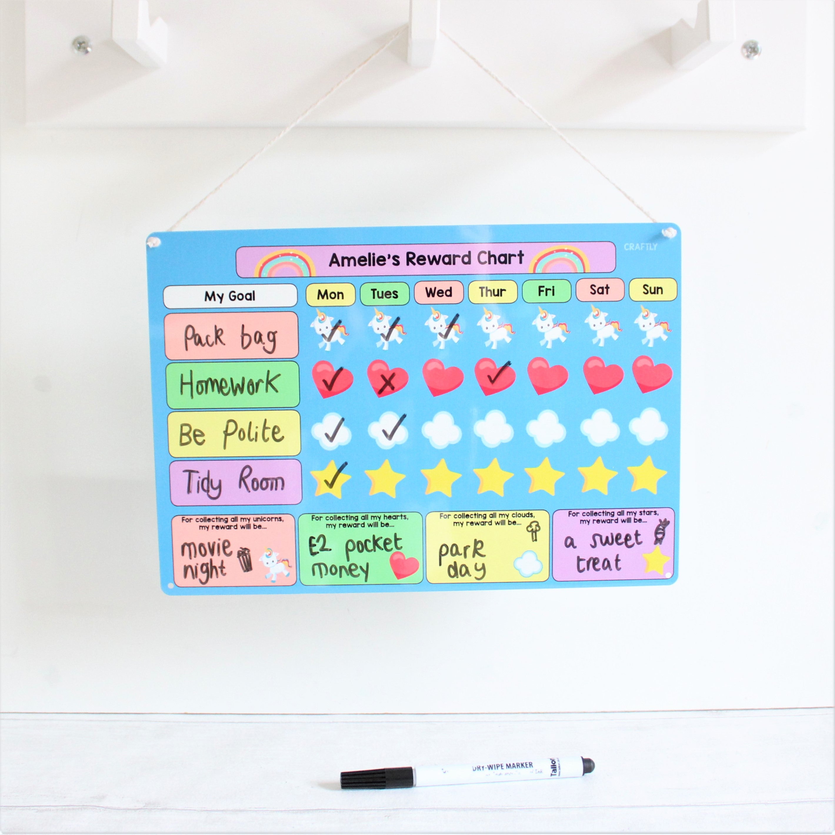 Unicorn Reward Chart Whiteboard – Craftly Ltd