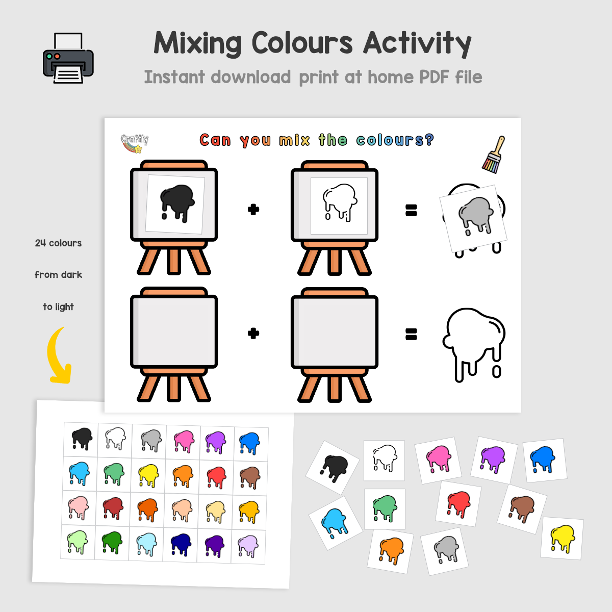 PRINTABLE Mixing Colours Activity – Craftly Ltd