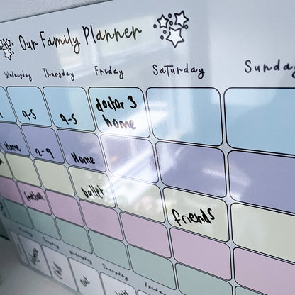 Weekly Family Planner with Meals Whiteboard