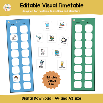 EDITABLE Visual Timetable Printable – Craftly Ltd