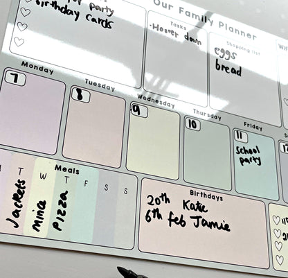 Family Weekly Planner Pastels and Reminders