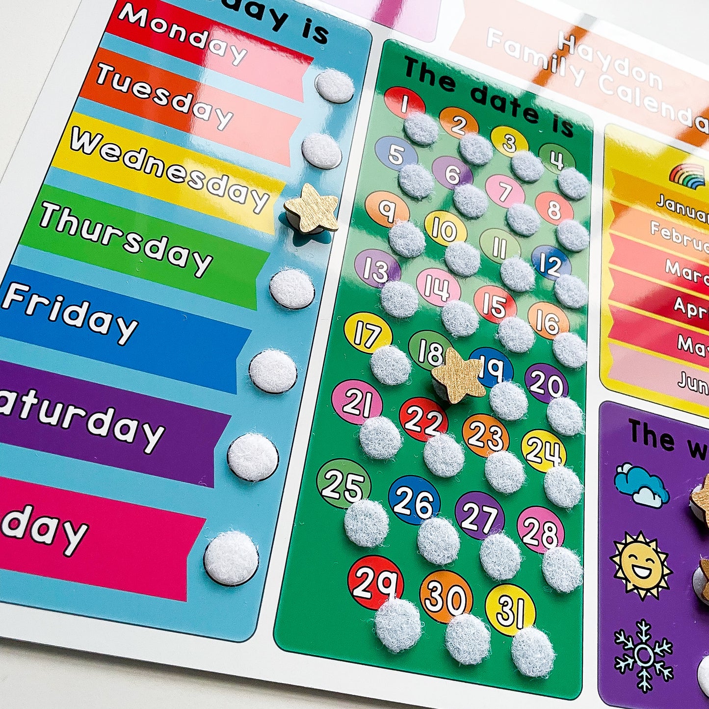 Children's Rainbow Calendar