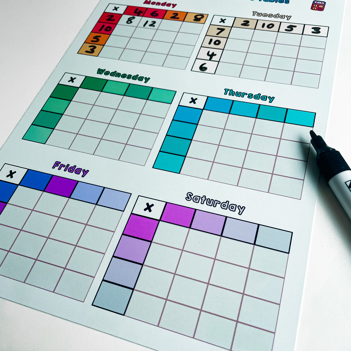 Weekly Times Tables Whiteboard – Craftly Ltd
