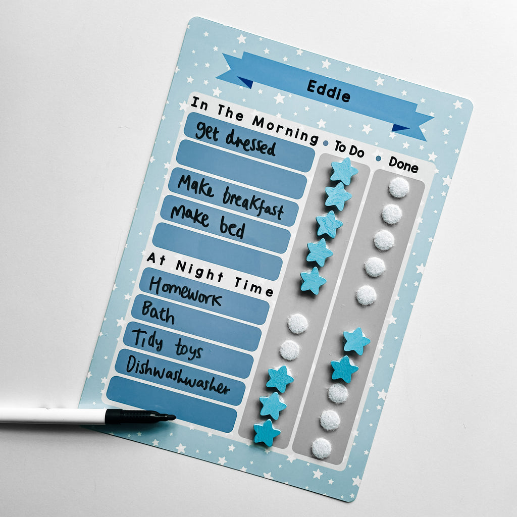 Stars To Do List Chores Chart Whiteboard (CHOOSE YOUR COLOUR ...