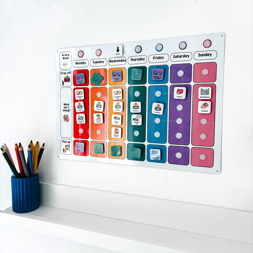 Bespoke Visual Weekly Planner with Drop-Off & Pick-Up Sections ...
