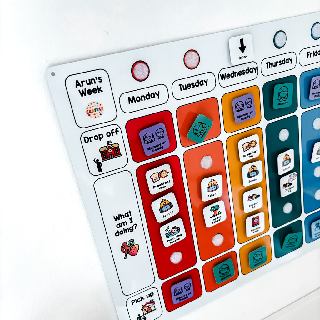 Bespoke Visual Weekly Planner with Drop-Off & Pick-Up Sections ...