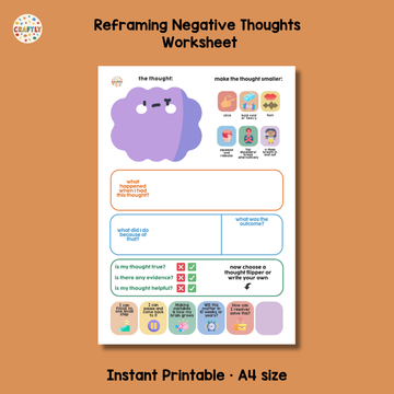 PRINTABLE Reframing Negative Thoughts Worksheet – Craftly Ltd
