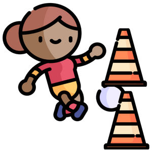 Dribble ball through cones