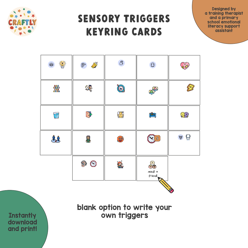 Trigger Sorting Cards PRINTABLE Sensory Triggers Communication Cards – Craftly Ltd