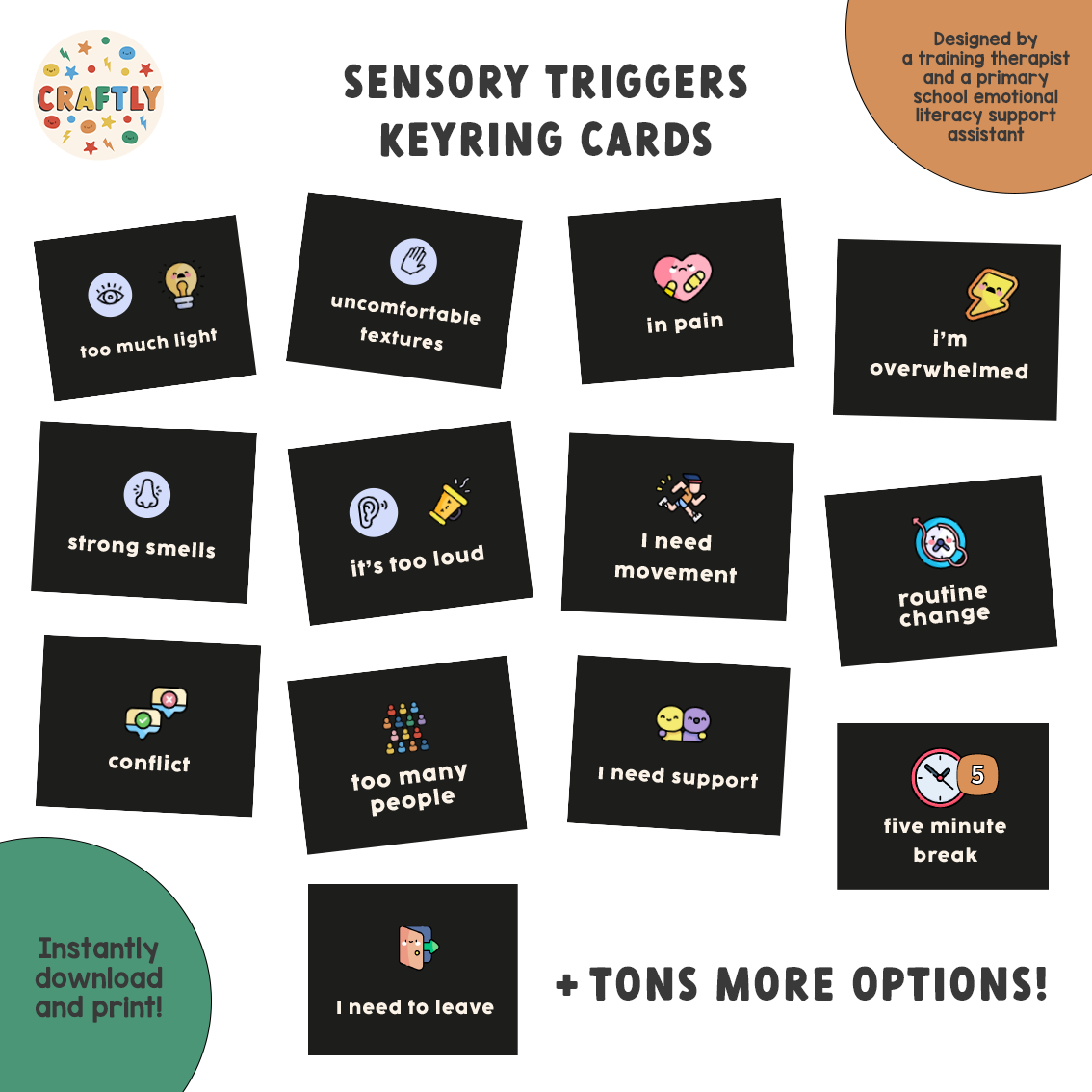 PRINTABLE Sensory Triggers Communication Cards – Craftly Ltd