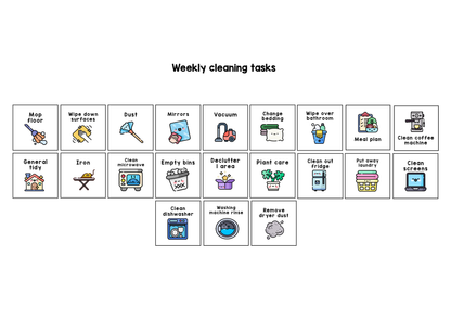 Weekly Cleaning Visual To Do List