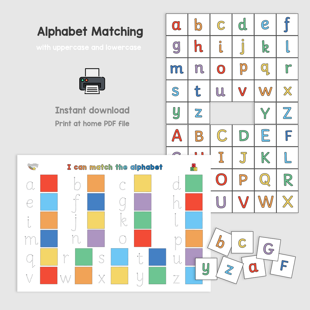 Alphabet Matching Shape PRINTABLE Alphabet Matching Activity – Craftly Ltd