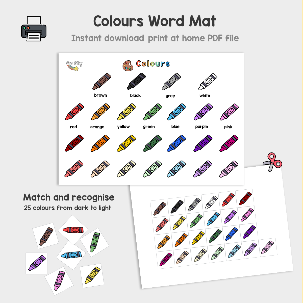 PRINTABLE Colour Matching Activity Mat