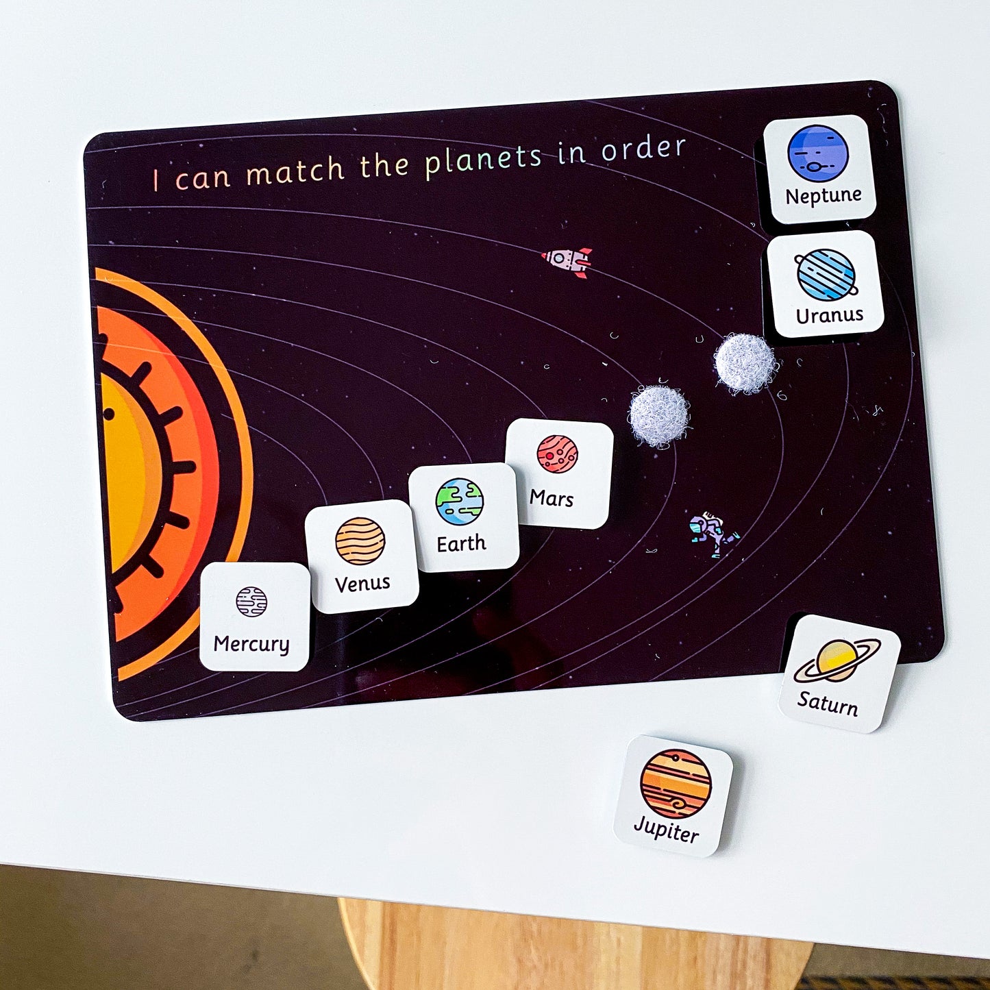 Space Planets Solar System Matching Mat