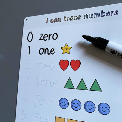 Illustrated Number Tracing Whiteboard