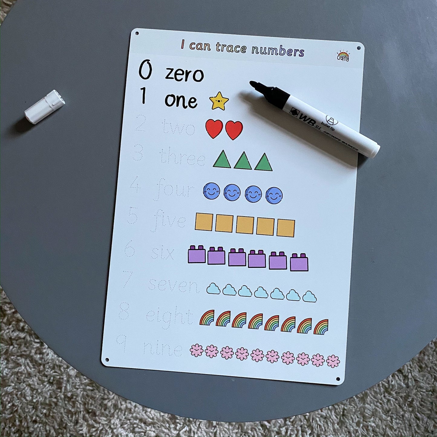Illustrated Number Practise Whiteboard