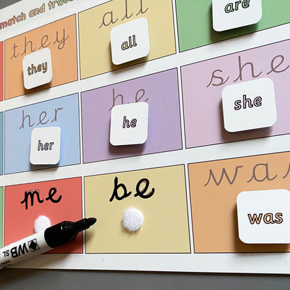 Phase 3 Tricky Words Matching Mat