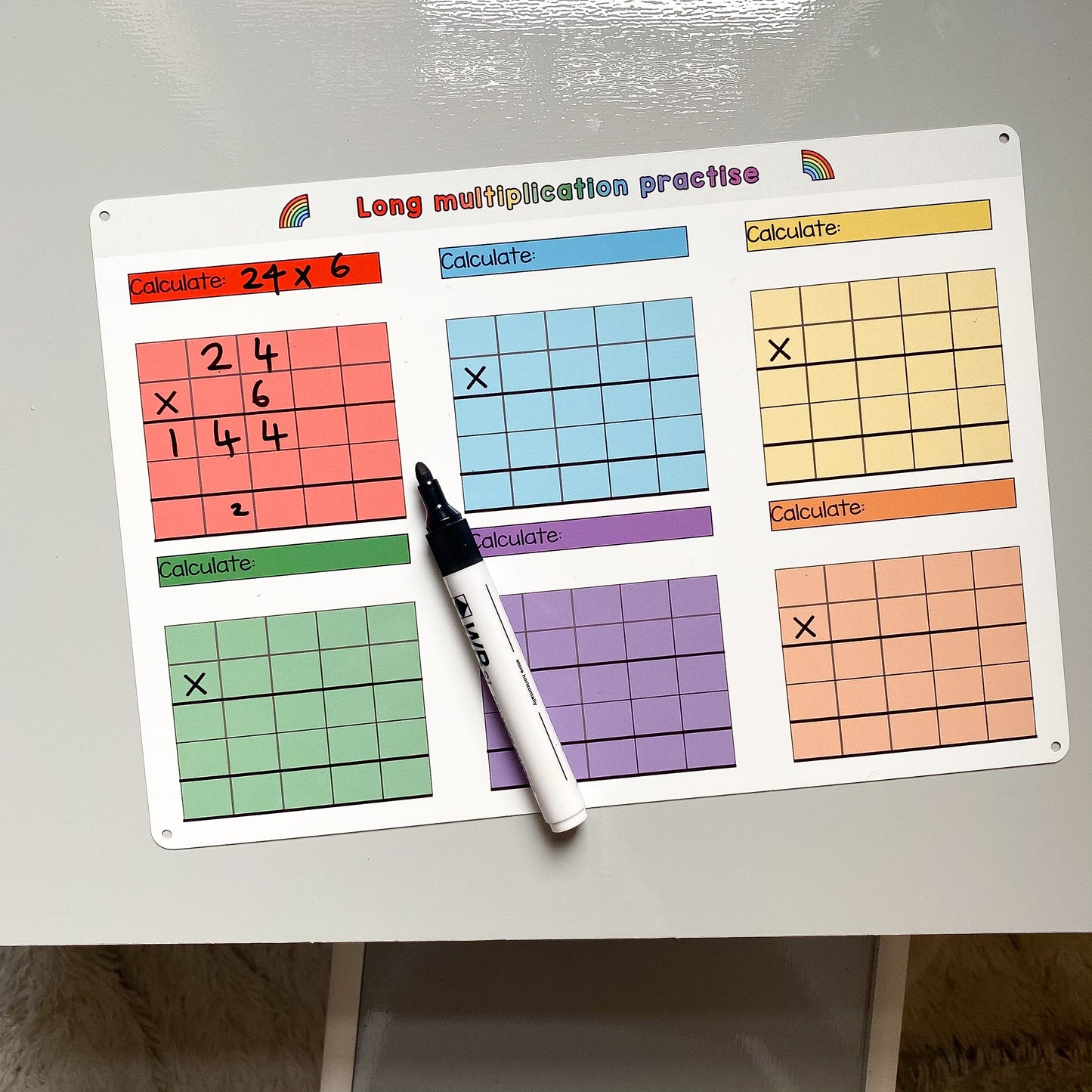 Long Multiplication Whiteboard