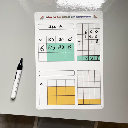 Box Method Multiplication Practise Whiteboard