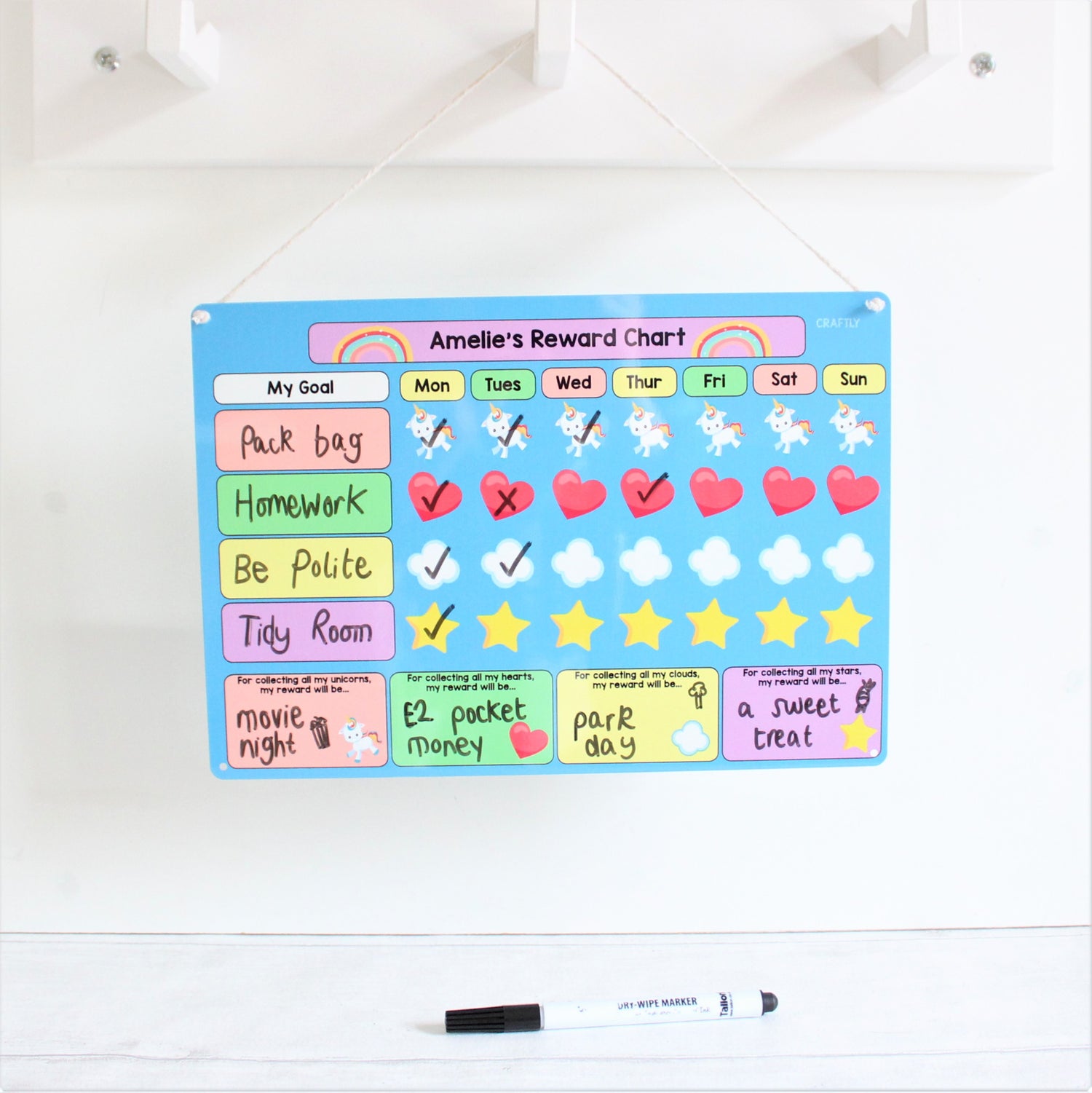 Unicorn Reward Chart Whiteboard – Craftly Ltd
