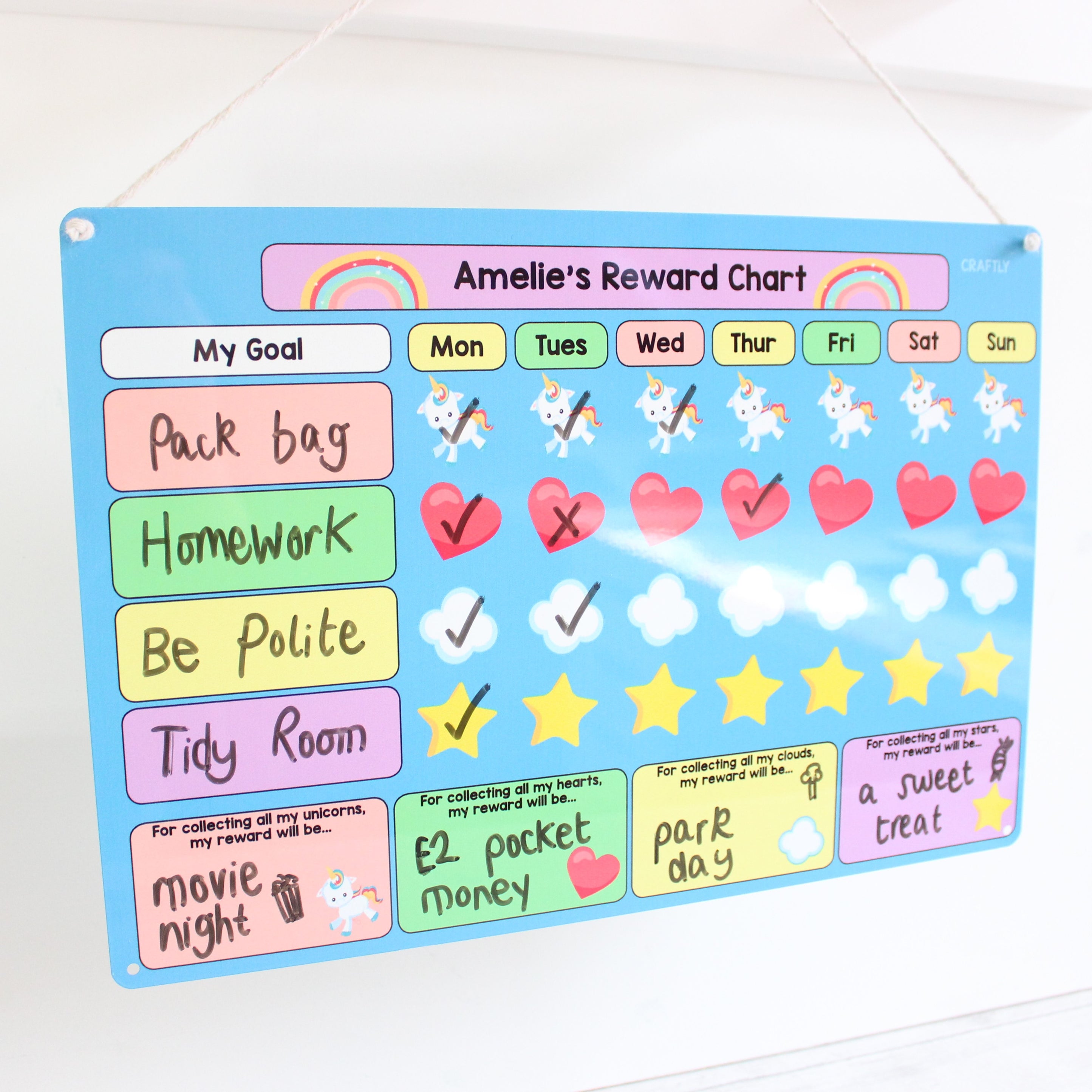 Unicorn Reward Chart Whiteboard – Craftly Ltd