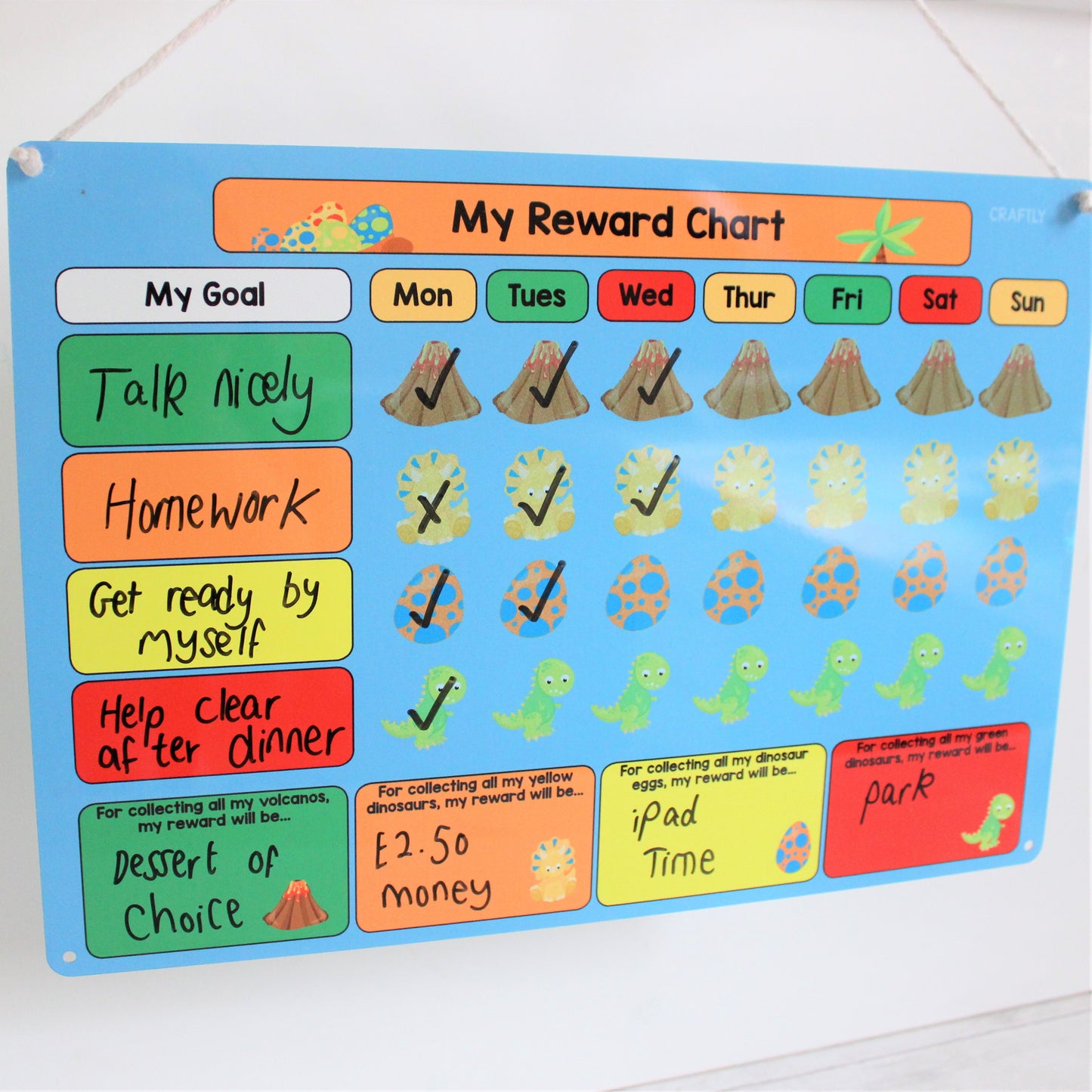 Dinosaur Reward Chart Whiteboard