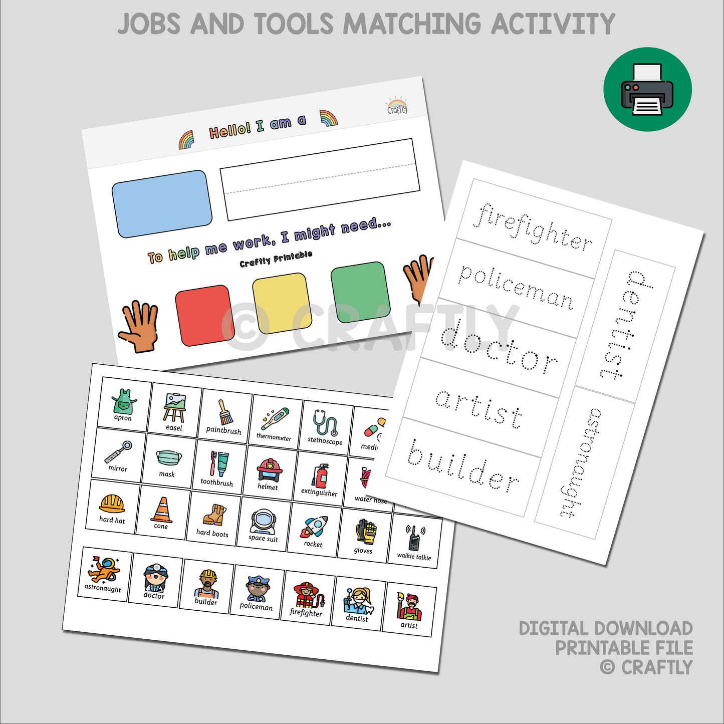 PRINTABLE Jobs and Tools Matching Activity