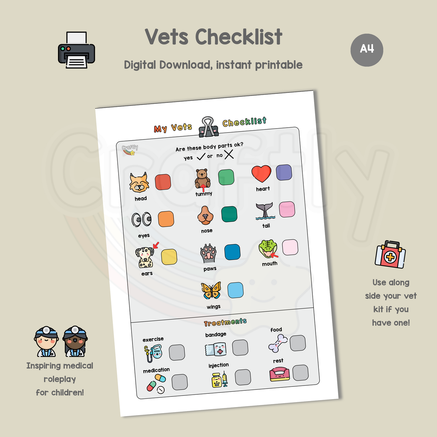 PRINTABLE Vets Checklist Roleplay
