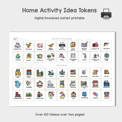 PRINTABLE Home Activity Picture Tokens