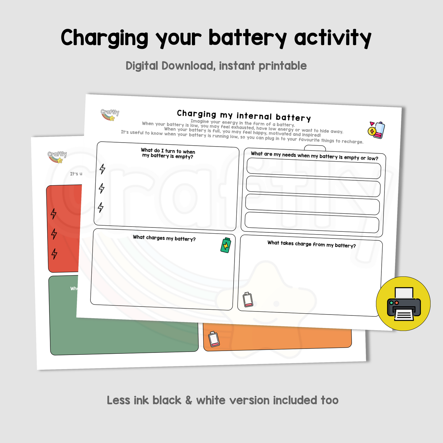 PRINTABLE Internal Battery Reflection – Craftly Ltd
