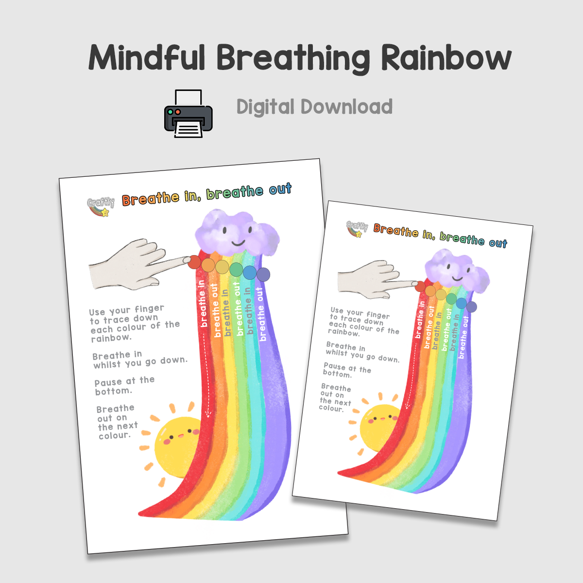 PRINTABLE Mindful Breathing Rainbow