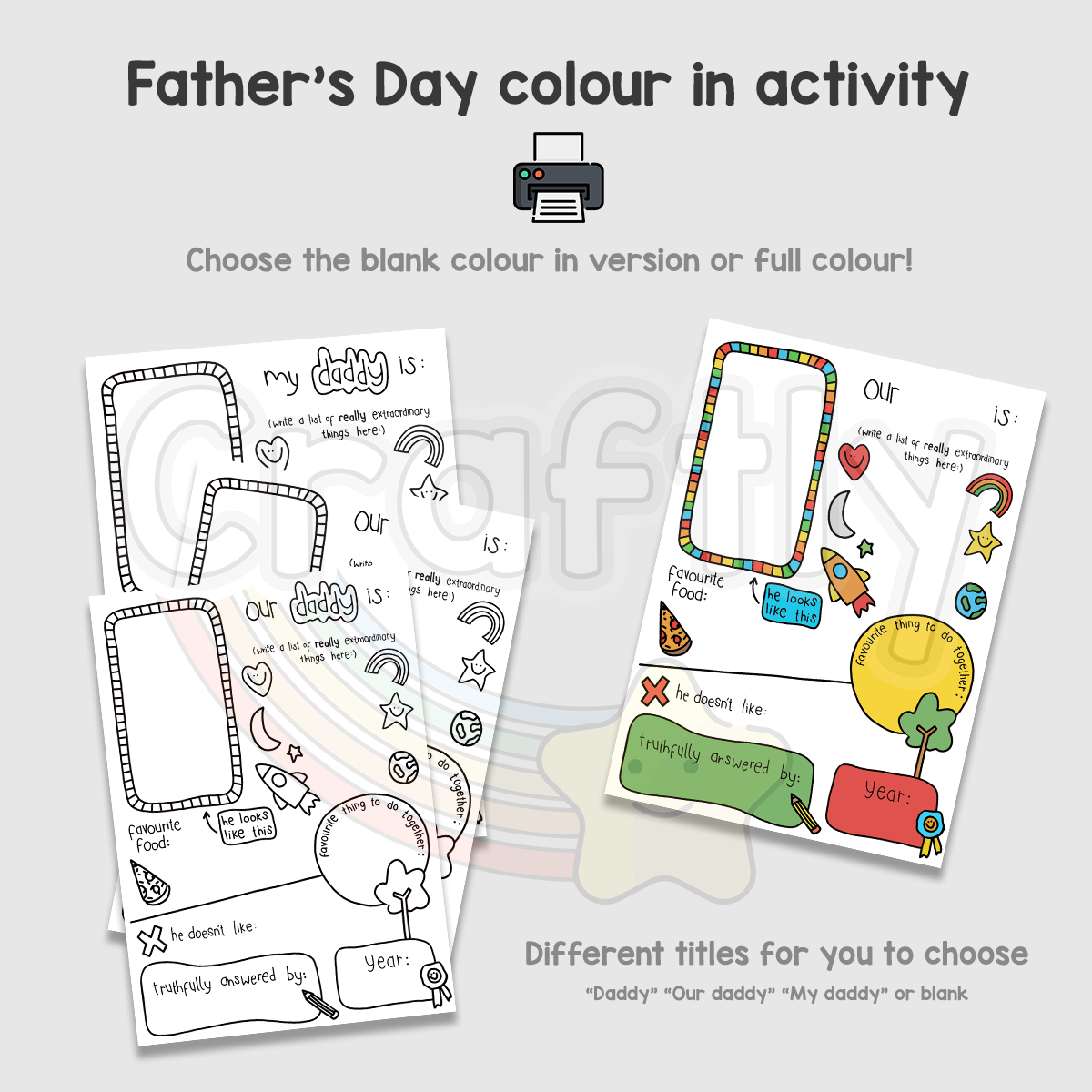 PRINTABLE Father's Day Activity (My daddy is..)