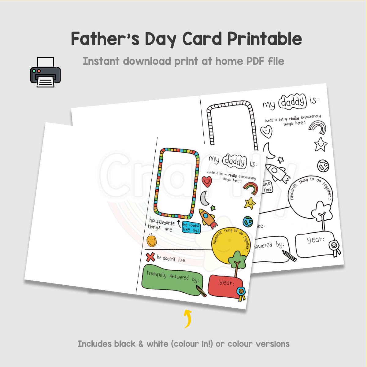 PRINTABLE Father's Day Activity Card