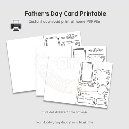 PRINTABLE Father's Day Activity Card