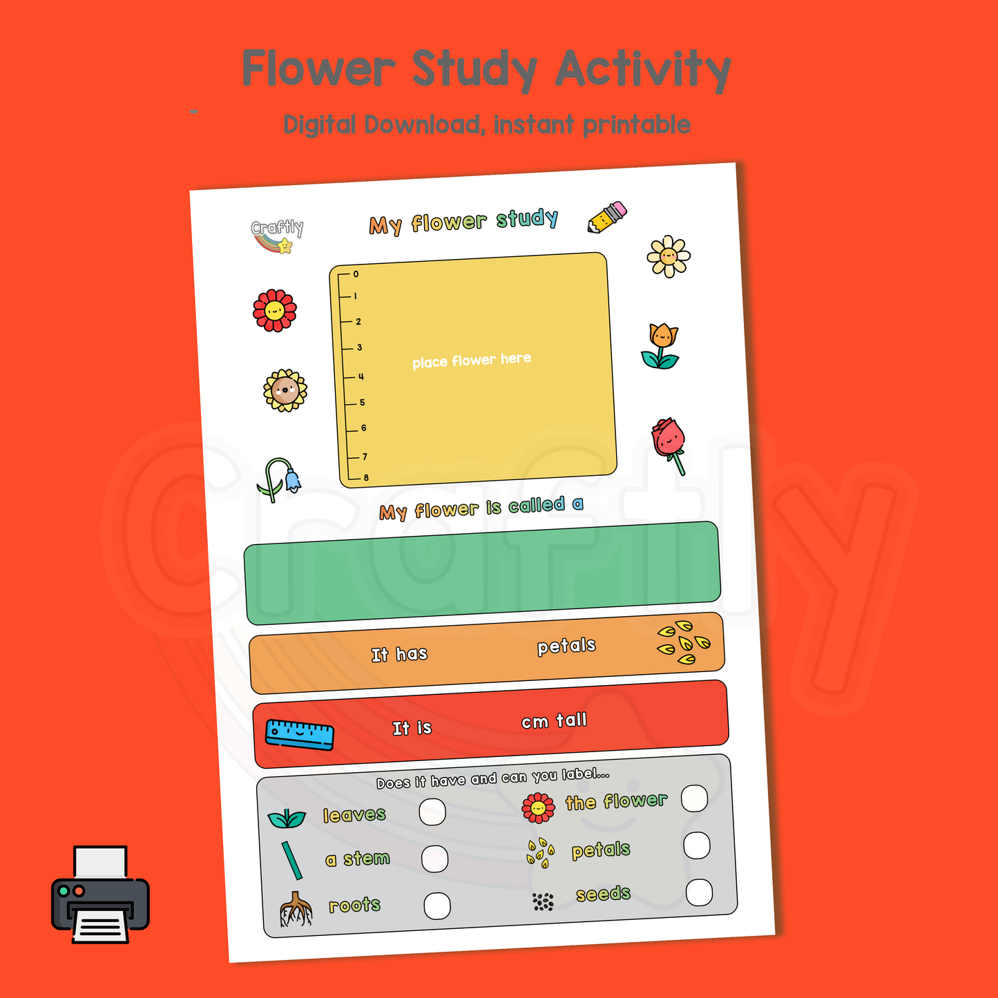 PRINTABLE Flower Study Science Activity