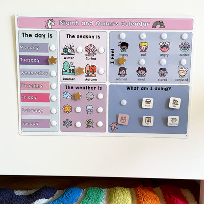 Childrens Simple Days Calendar (Pinks)