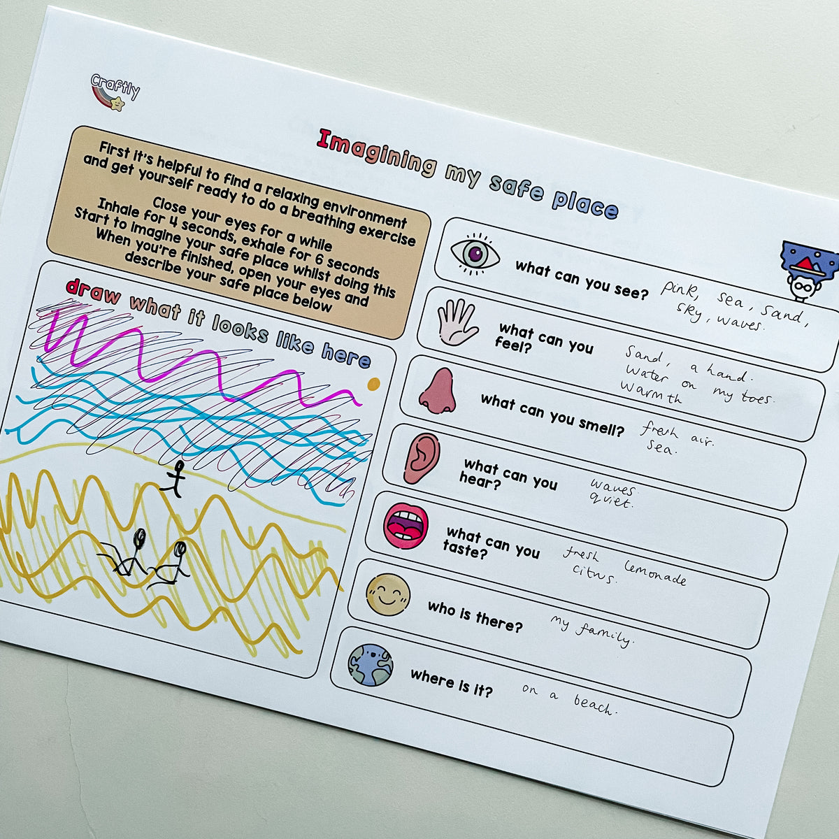 PRINTABLE Safe Place Coping Activity – Craftly Ltd