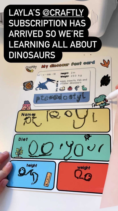 Dinosaur Fact Cards Writing Activity
