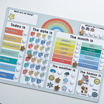 Children's Muted Rainbow Calendar