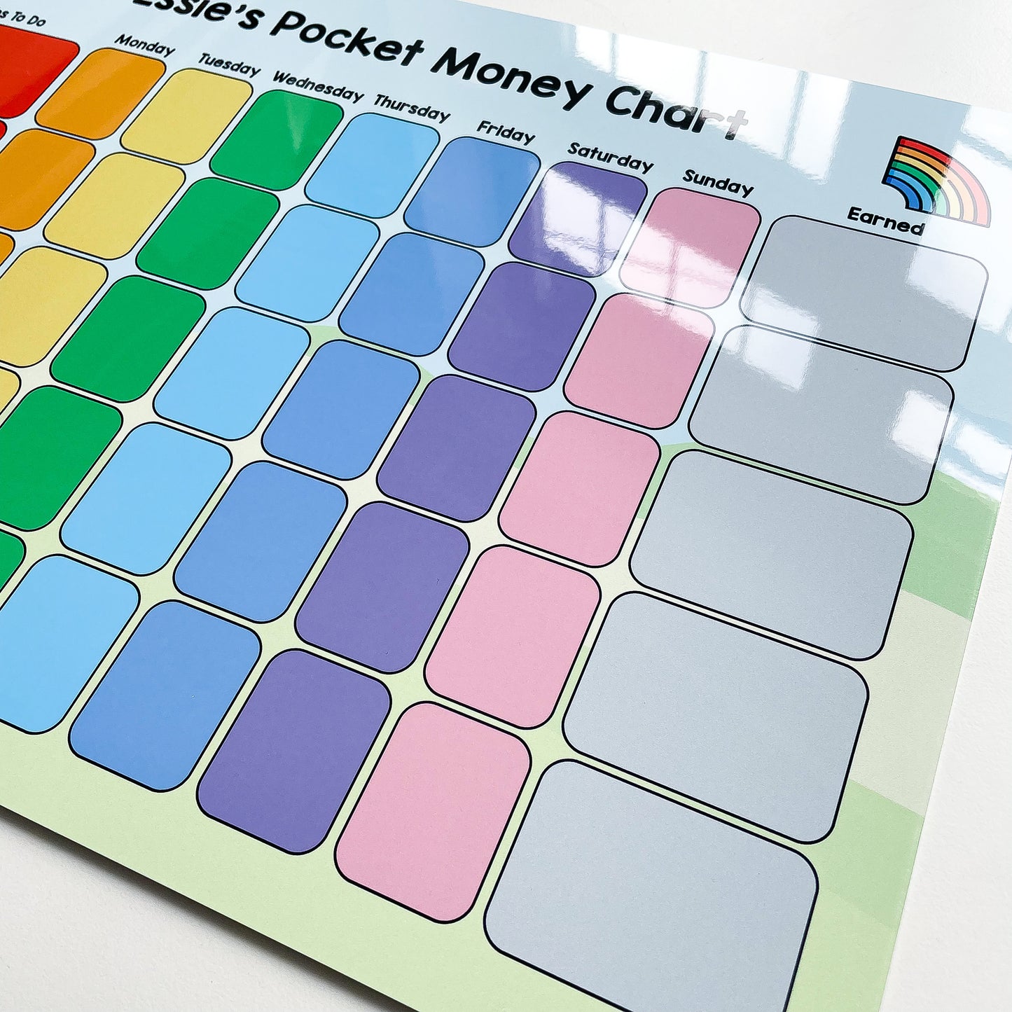Rainbow Pocket Money Whiteboard
