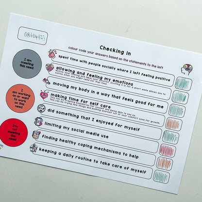 PRINTABLE Mental Health Check In