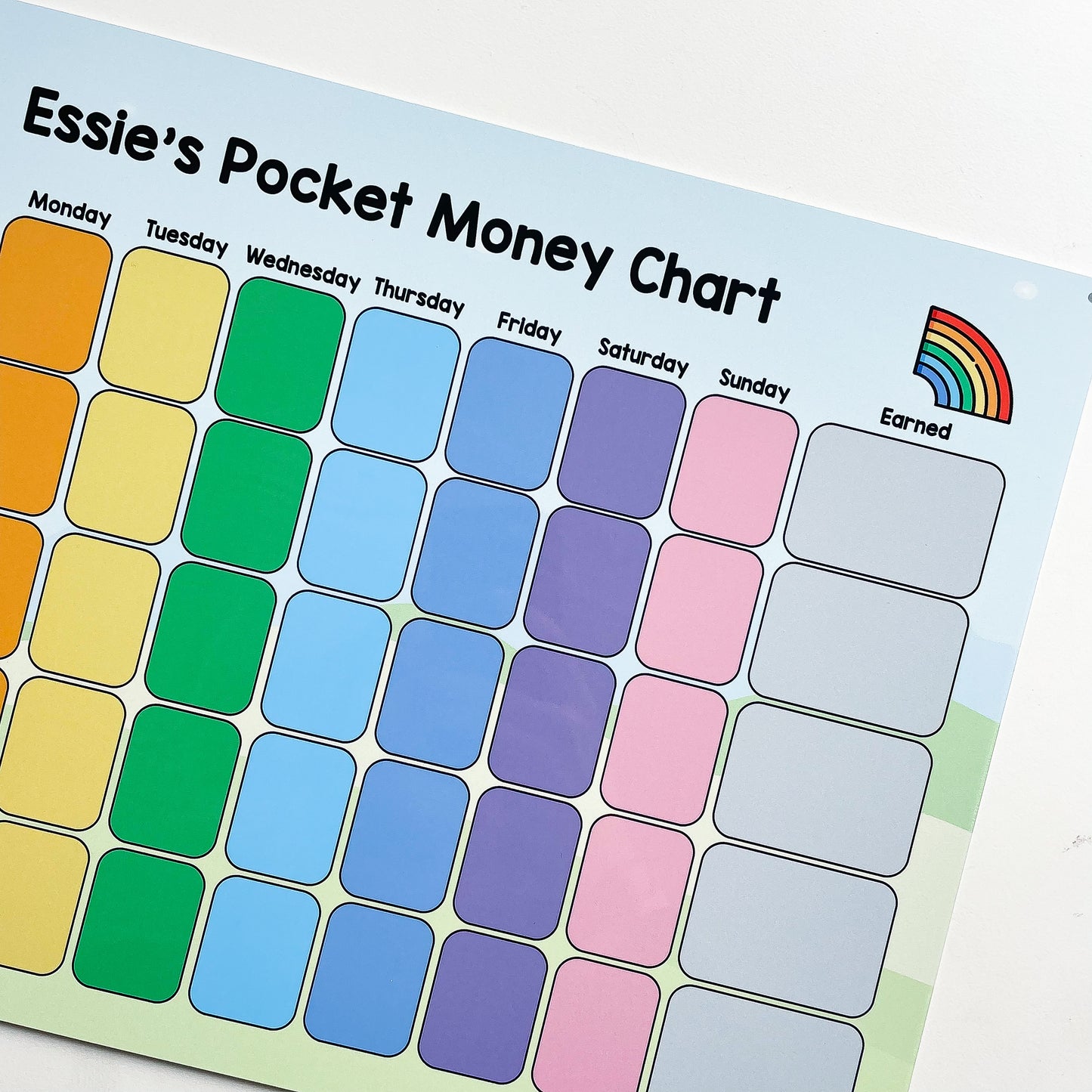 Rainbow Pocket Money Whiteboard
