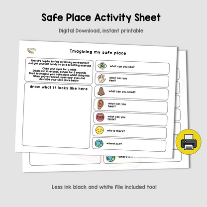 PRINTABLE Safe Place Coping Activity
